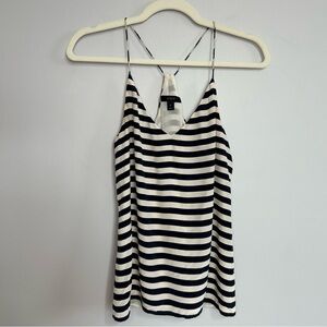 J. Crew Silk Carrie Cami Navy Blue White Striped Halter Camisole Women’s Size 0